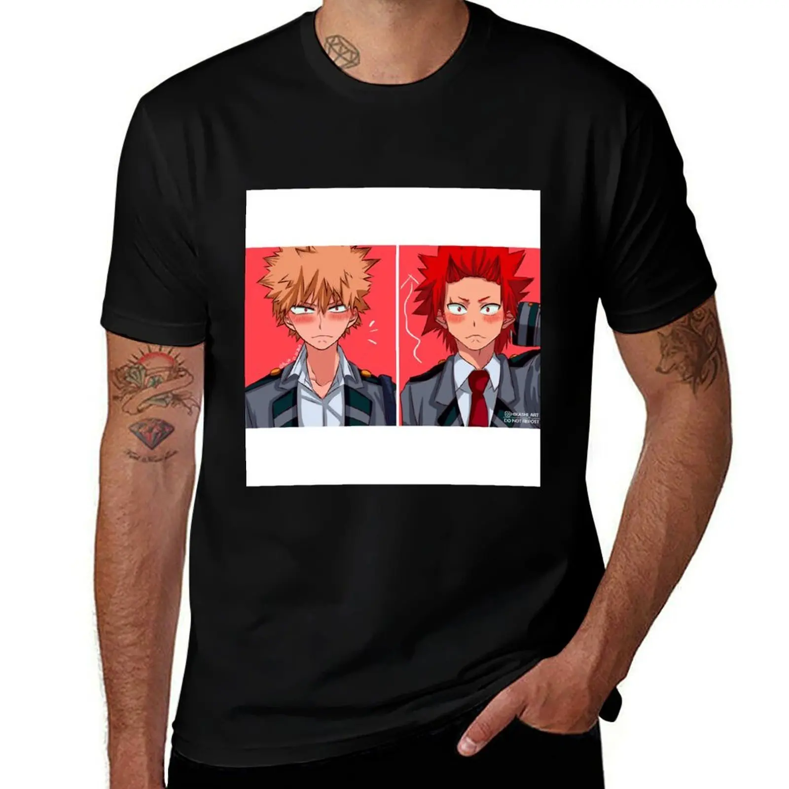 

kiribaku blush T-Shirt funny t shirts dark humor t shirts for man cotton T-Shirt