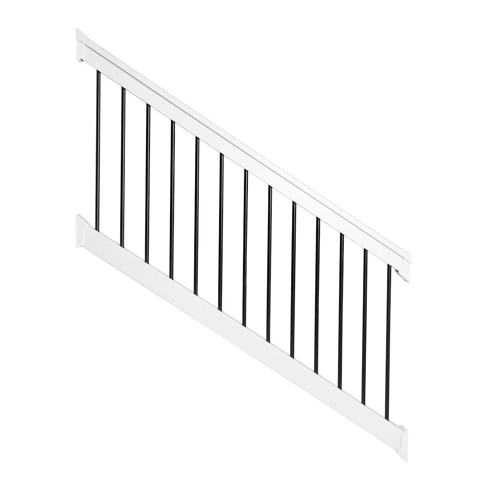 

bolton stair railing kit – aluminum and vinyl railing kit for decks, porches, outdoor stairs, and more (42” x 72”)