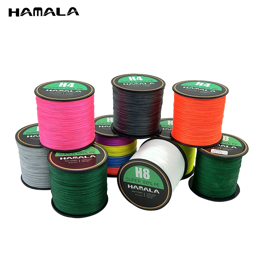 

HAMALA New Brand 300M 500M 1000M Brand Line Japan Multifilament 100% PE Braided Fishing Line 10LB to 80LB