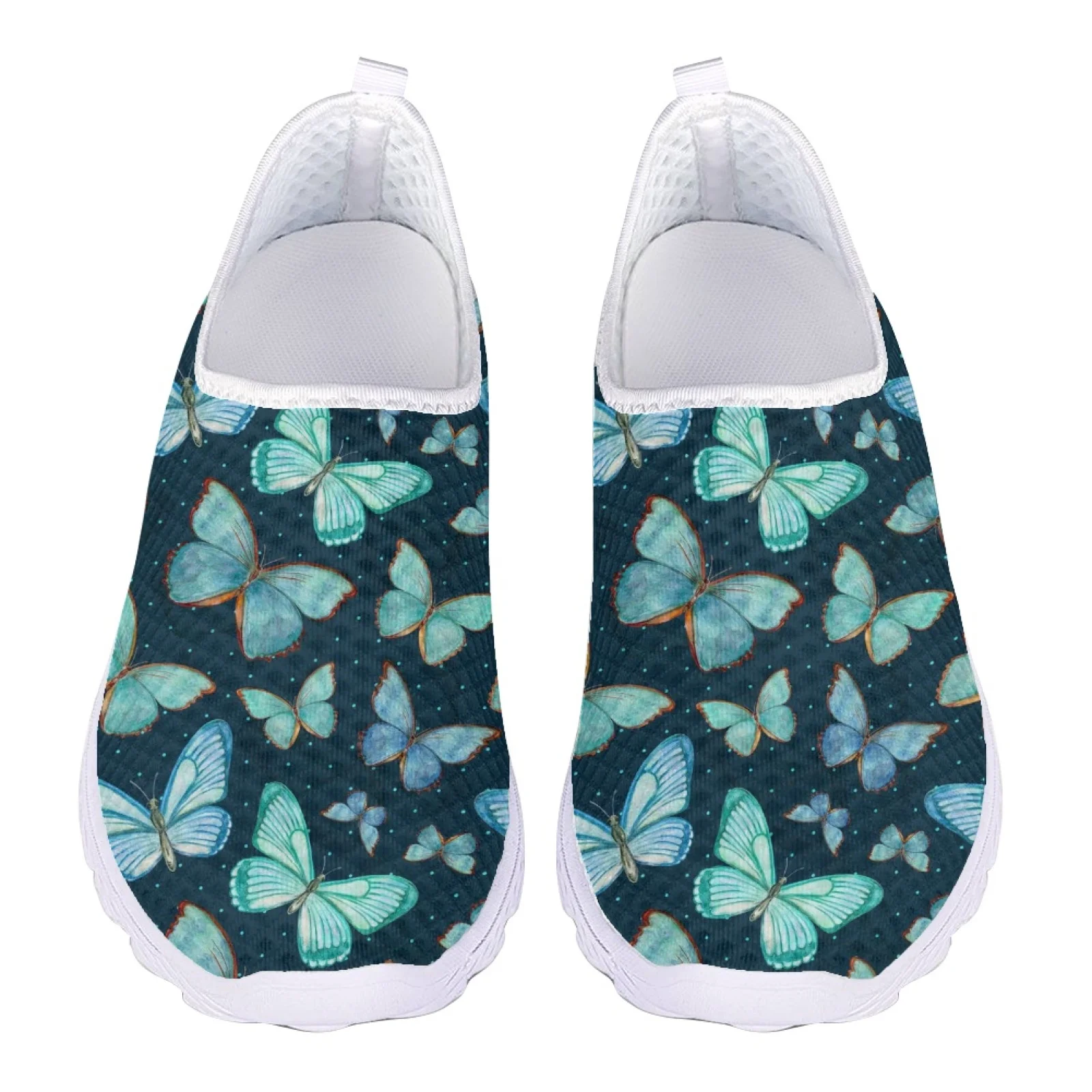 

Сетчатые лоферы Penny, женские белые слипоны на плоской подошве с принтом бабочки, летняя дышащая спортивная повседневная обувь большого размера, женские кроссовки