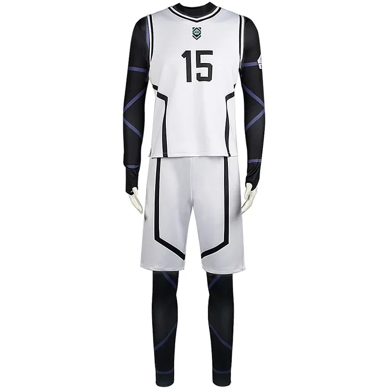 Anime Blue Lock Cosplay Nagi Seishirou Mikage Reo Costume White Football Jersey Sportswear Isagi Yoichi Bachira Meguru Set