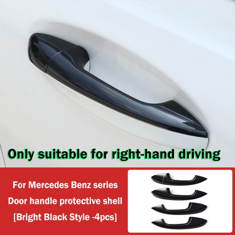 

Black Chrome Exterior Door Handle Cover Trim Cap Kit RHD for Mercedes Benz CLA/A-class/C-class/E-class/GLC/GLB