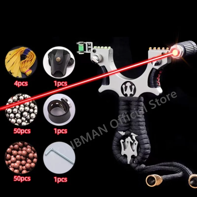 

Высокоточная рогатка из сплава с резиновой лентой, металлическая катапульта, рогатка для спорта на открытом воздухе, охоты и стрельбы