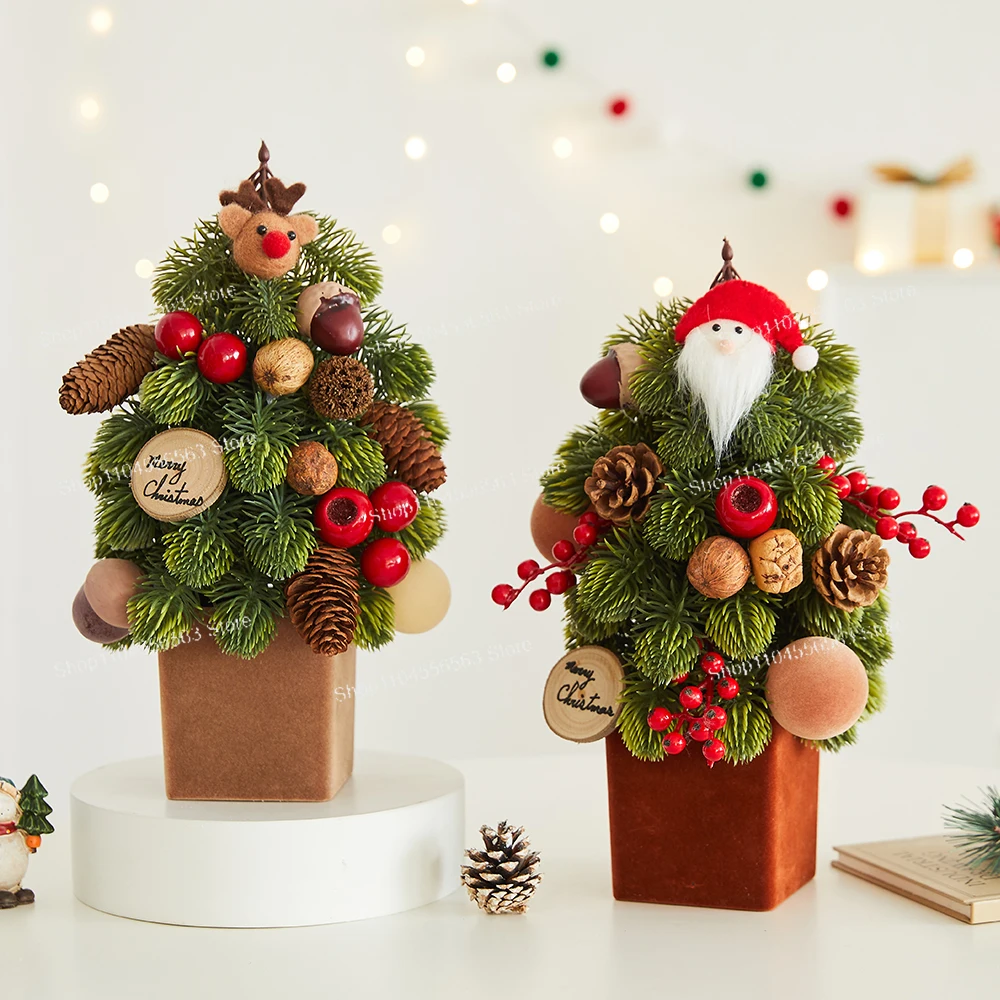 Christmas Ornaments Tabletop Small Christmas Tree Ornaments Rattan Wreaths Korean Nobesong Scene Arrangement Package