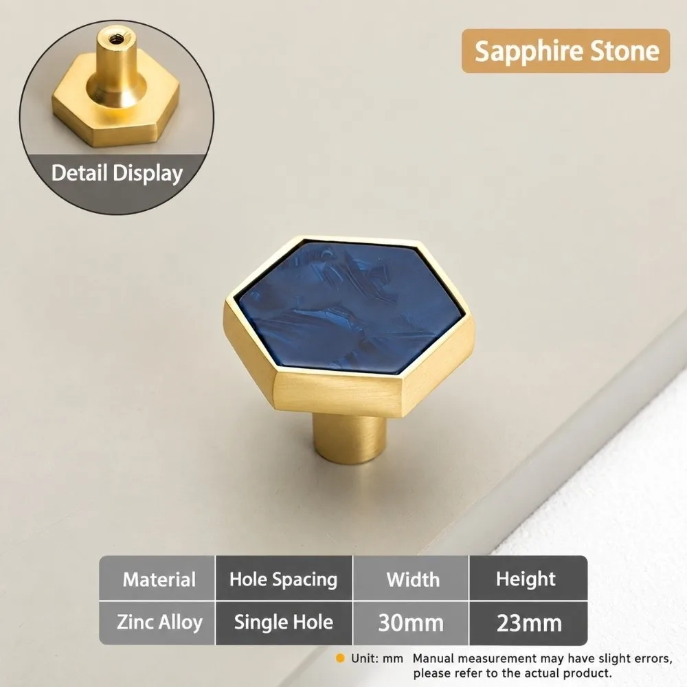 Single Hole Cabinet Knobs Hexagonal Type Colorful Finish Door Handles Nordic Style Zinc Alloy Drawer Pulls