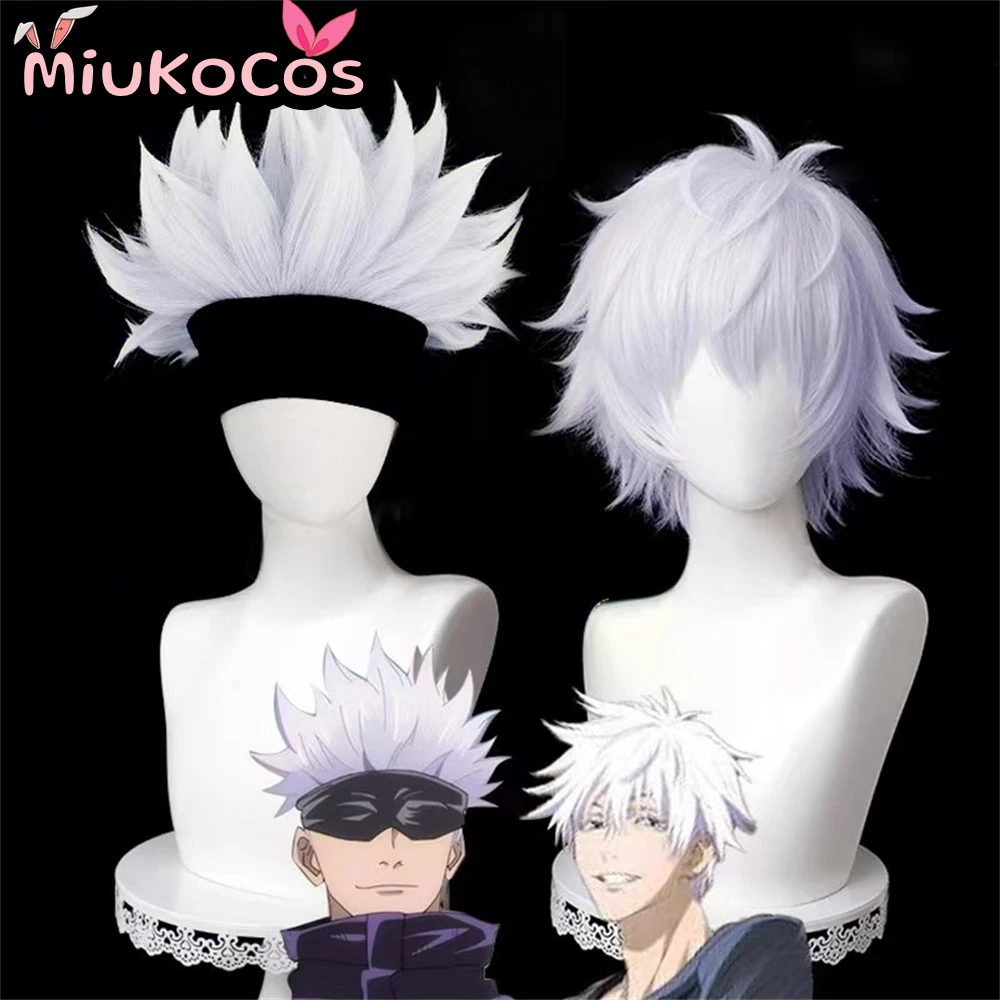 

В НАЛИЧИИ Satoru Gojo Косплей Парик MiukoCosplay Аниме Дзюдзюцу Кайсен Косплей Парик