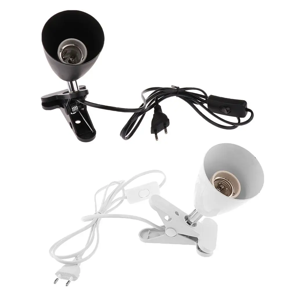 Reptile Lamp Holder Adjustable Clip-on Ceramic Light Socket UVB Lamp Fixture Heat Resistant for Reptile Habitat