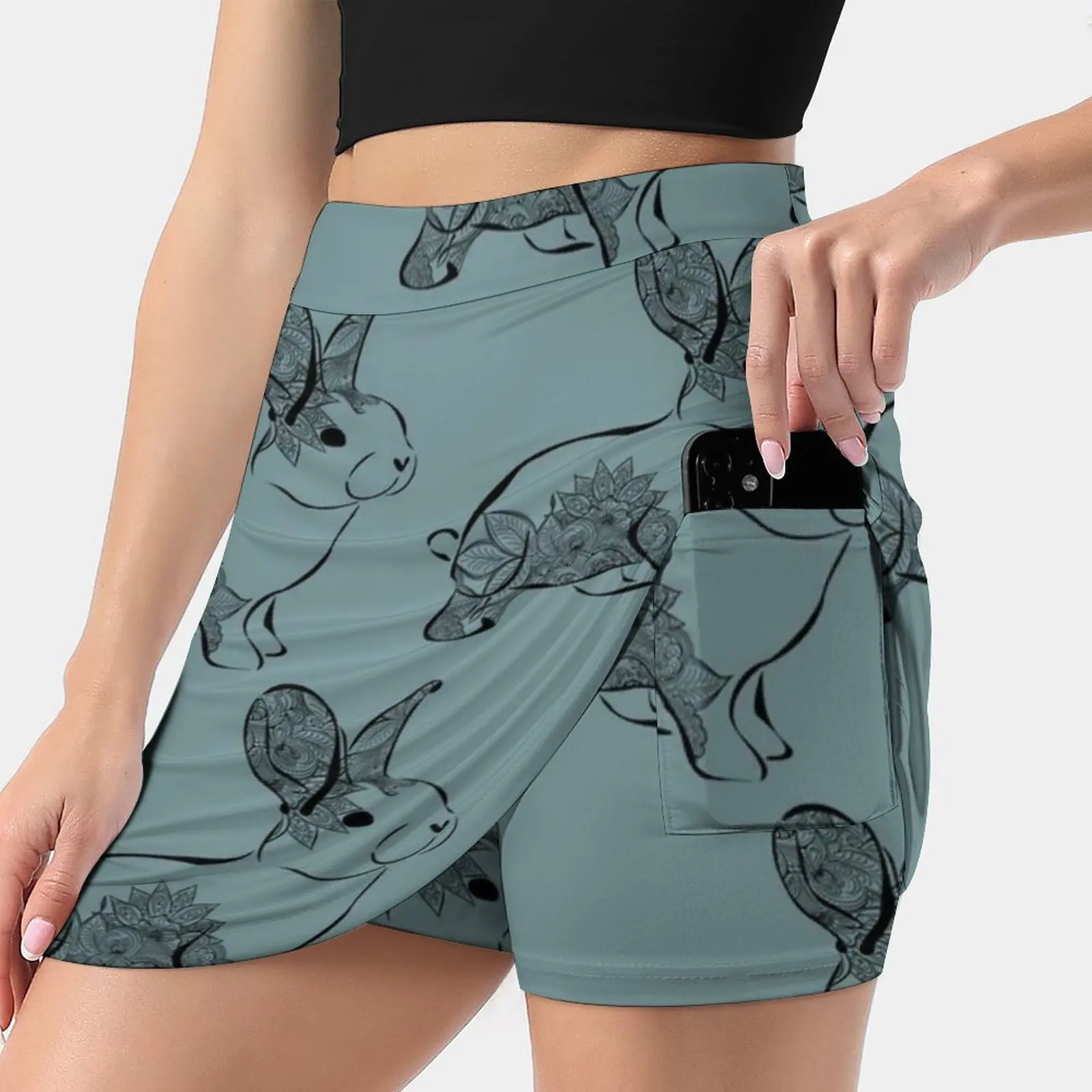 

The Free Rabbit Spirit Mandala Women's skirt Sport Skort Skirt With Pocket Fashion Korean Style Skirt 4Xl Skirts Rabbit Bunny