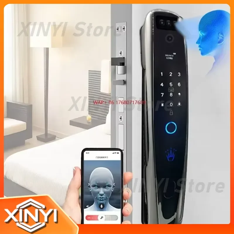 Smart Door Lock with Face Recognition WiFi and Fingerprint Authentication for Front Home Doors