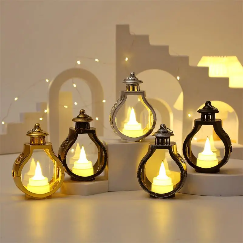 Arabic Lantern Exquisite Craftsmanship Holiday Decoration Useful Cozy Decorative Lighting Electronic Candle Arabic Style Candle