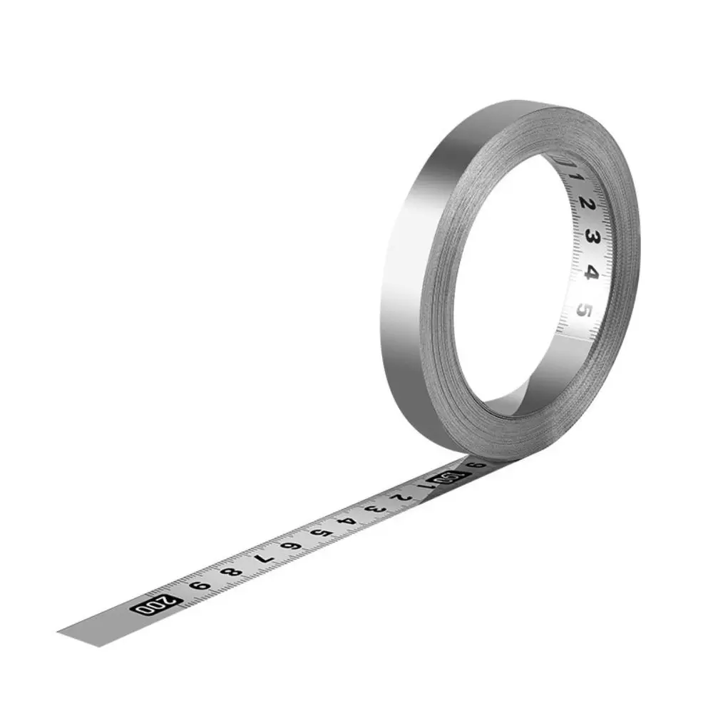 High Quality Self-Adhesive Measuring Tape Stainless Steel 12MM Width Metal Tape Measure 1/2/3 meters Workbench Ruler