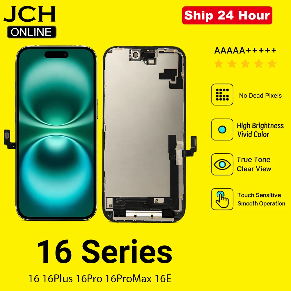 LCD For iPhone 16 16Plus 16 Pro Max 16E Display Touch Screen Replacement INCELL Screen Digitizer Assembly True Tone with Face ID