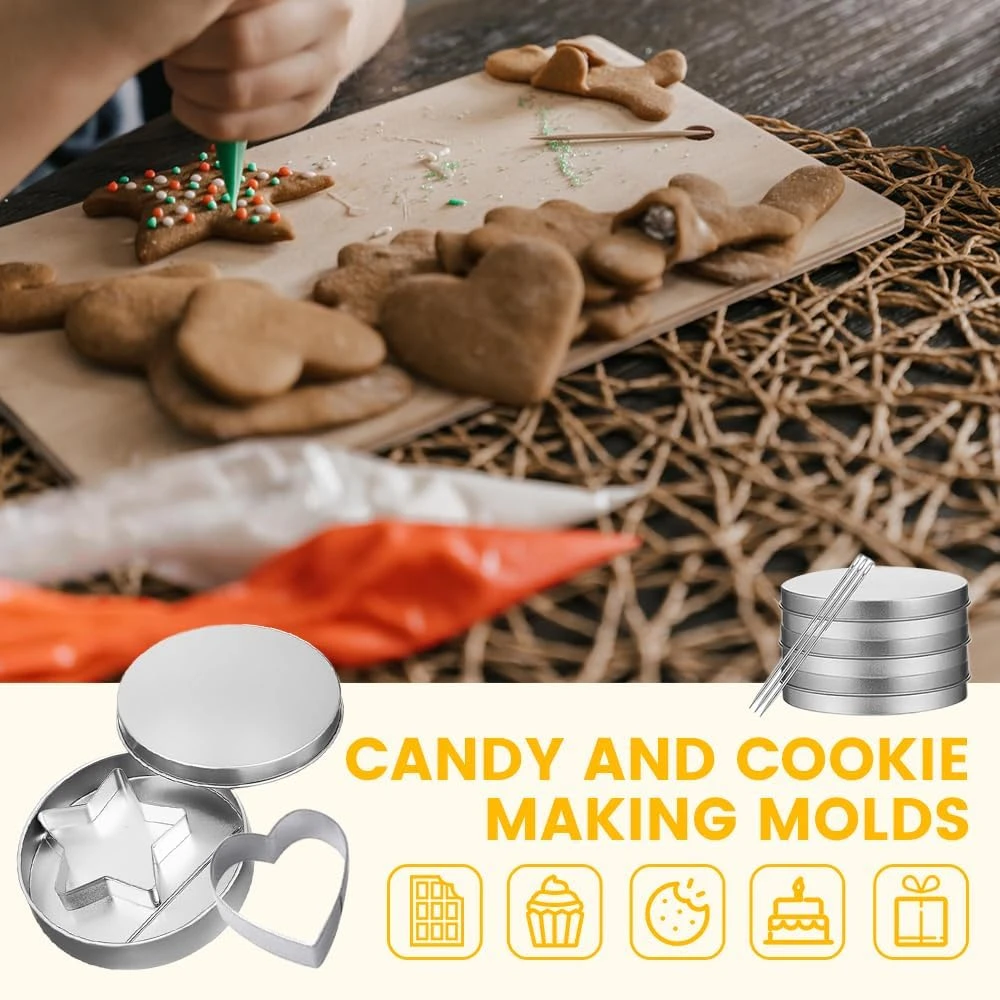 Korean Sugar Candy Making Tools Squid Sugar Player Kit Stainless Steel Cookie Cutters Sugar Cookie Umbrella Triangle Star Round