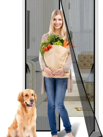 Magnetic Screen Door - Fits Door 80 X 210cm, Actual Screen Size 32"x83", Mesh Partition,Curtain Keeps Bugs Out, Pet and Kid