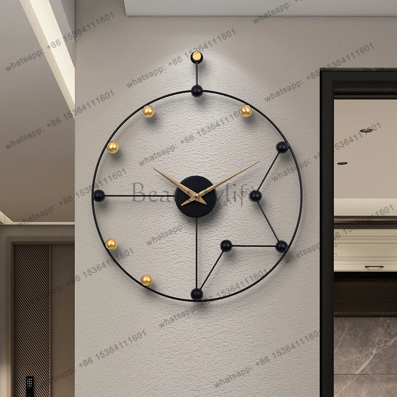 Fashion Round Wall Clock Minimalist Hands Design European Silent Wall Clock Design Modern Metal Reloj Digital Pared Home Decor