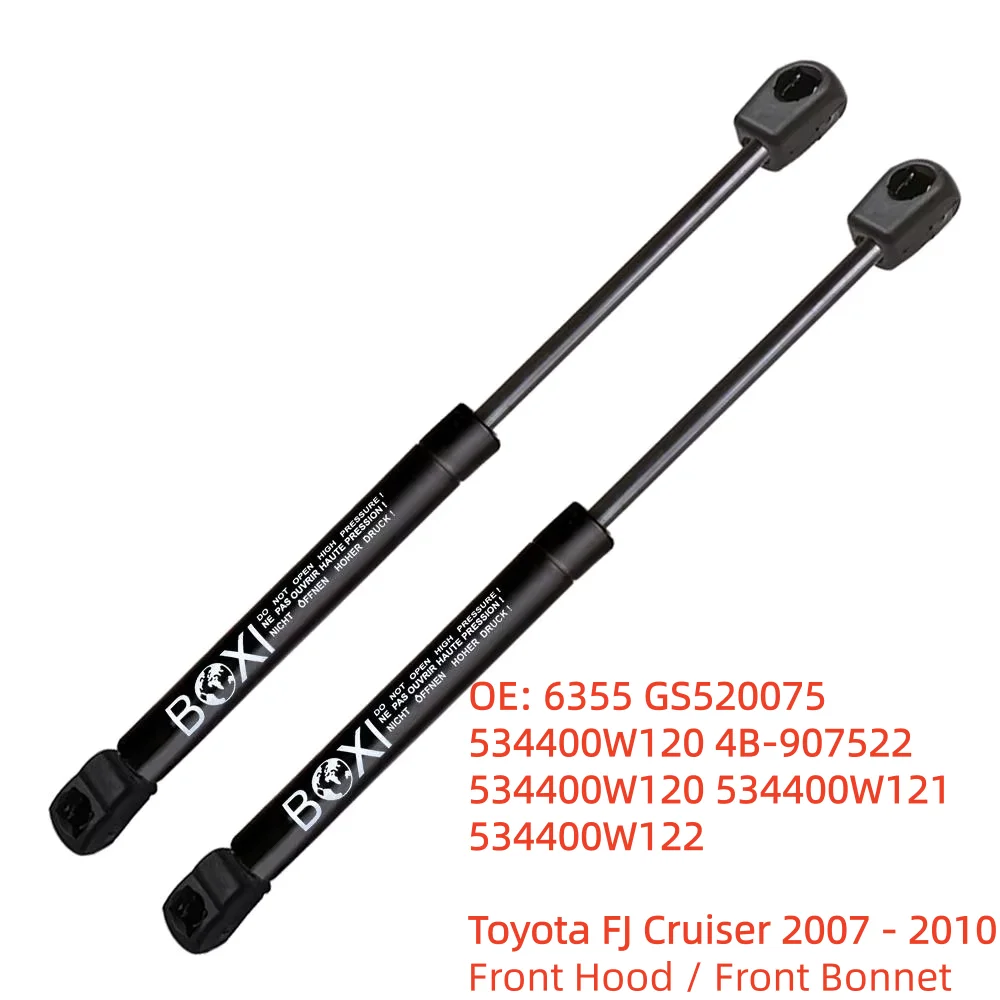 2PCS Front Hood Supports Struts Shocks   Charged  Dampers 6355 GS520075 Lift For Toyota FJ Cruiser 2007 - 2010  Lift Gas Springs