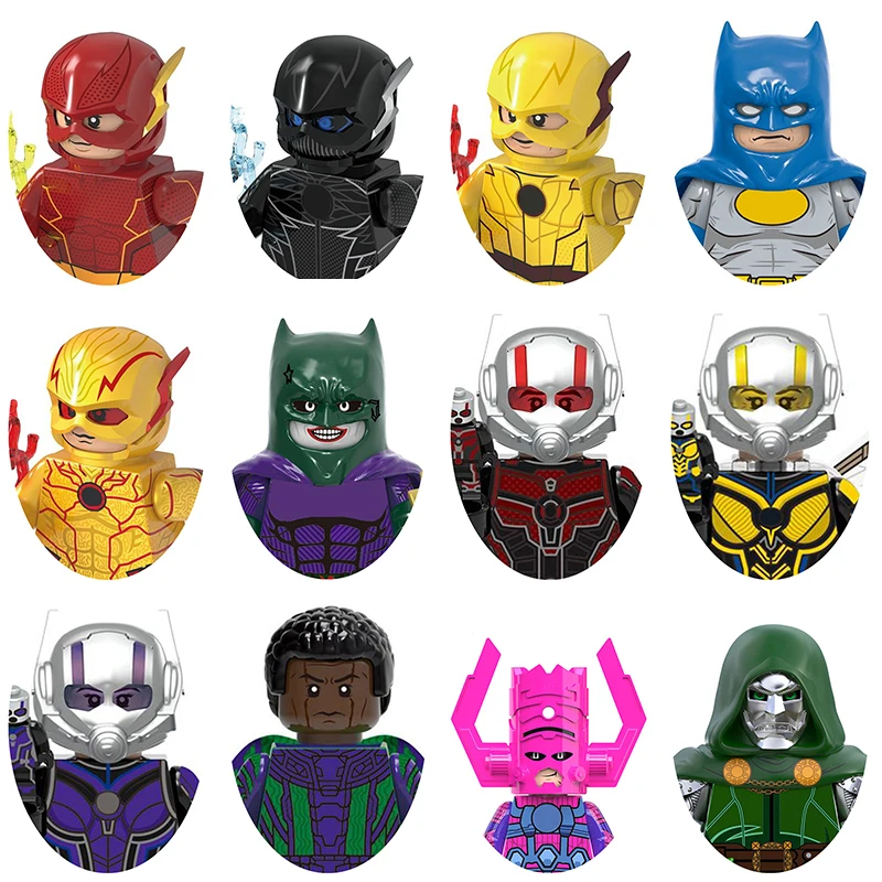 

Комплекты для сборки фигурок героев и злодеев из строительных блоков, совместимые со стандартными кубиками, коллекционные модели, идеальный подарок