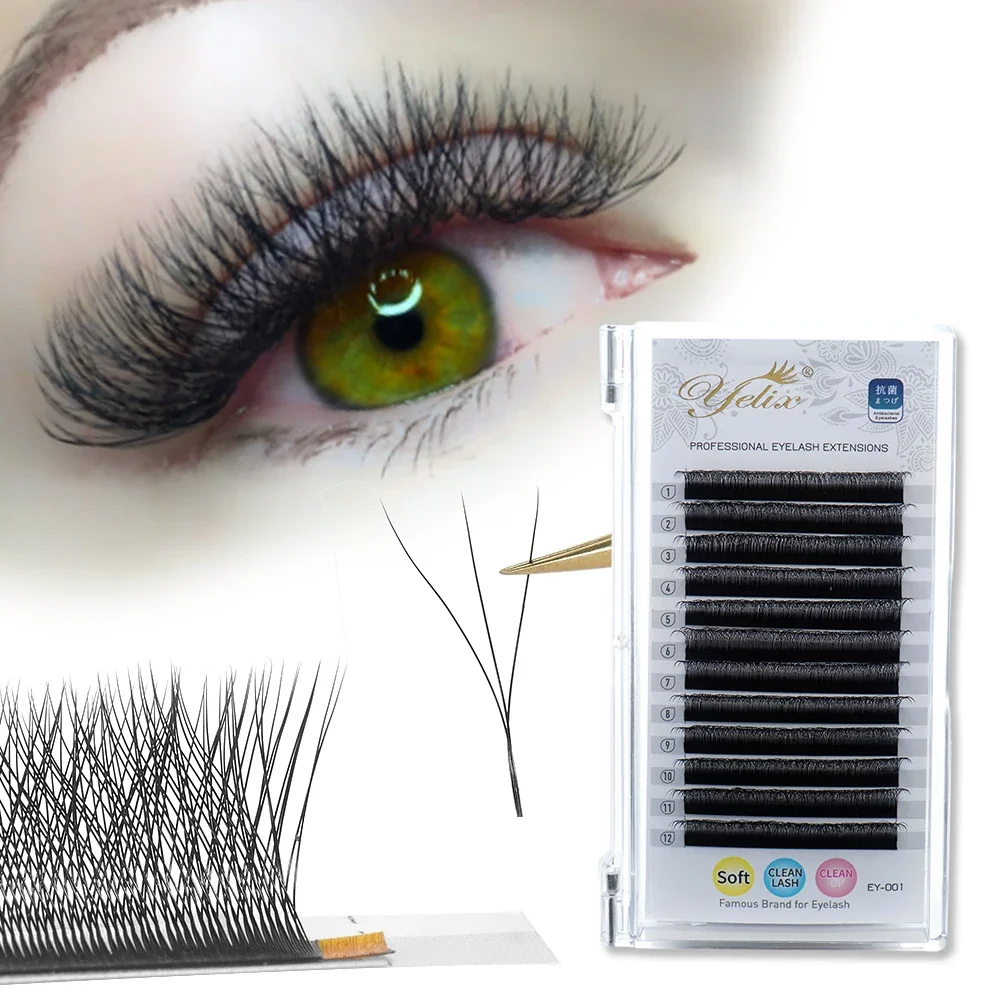 Yelix W-förmige Wimpern, weiches Kleeblatt, 3D-Nerzwimpern, Cilios W Wimpernverlängerungszubehör, gefälschte Wimpern, 1, echtes Frete Gratis, natürlich