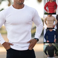 Suéteres finos de cuello alto para hombre, Jersey informal de cuello alto, tira de foso sólida, moda de primavera y otoño