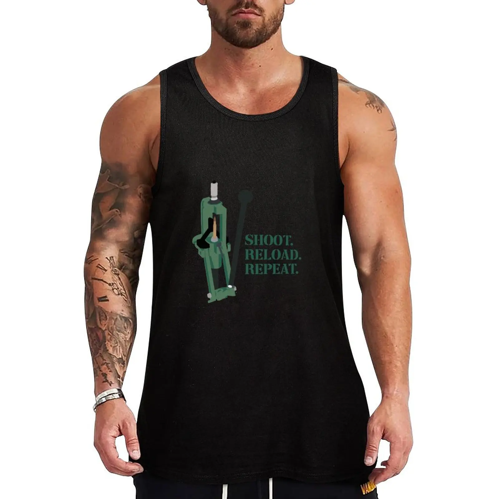 Camiseta sin mangas informal de verano RCBS Brass Reloader Shoot Reload Repeat para exteriores
