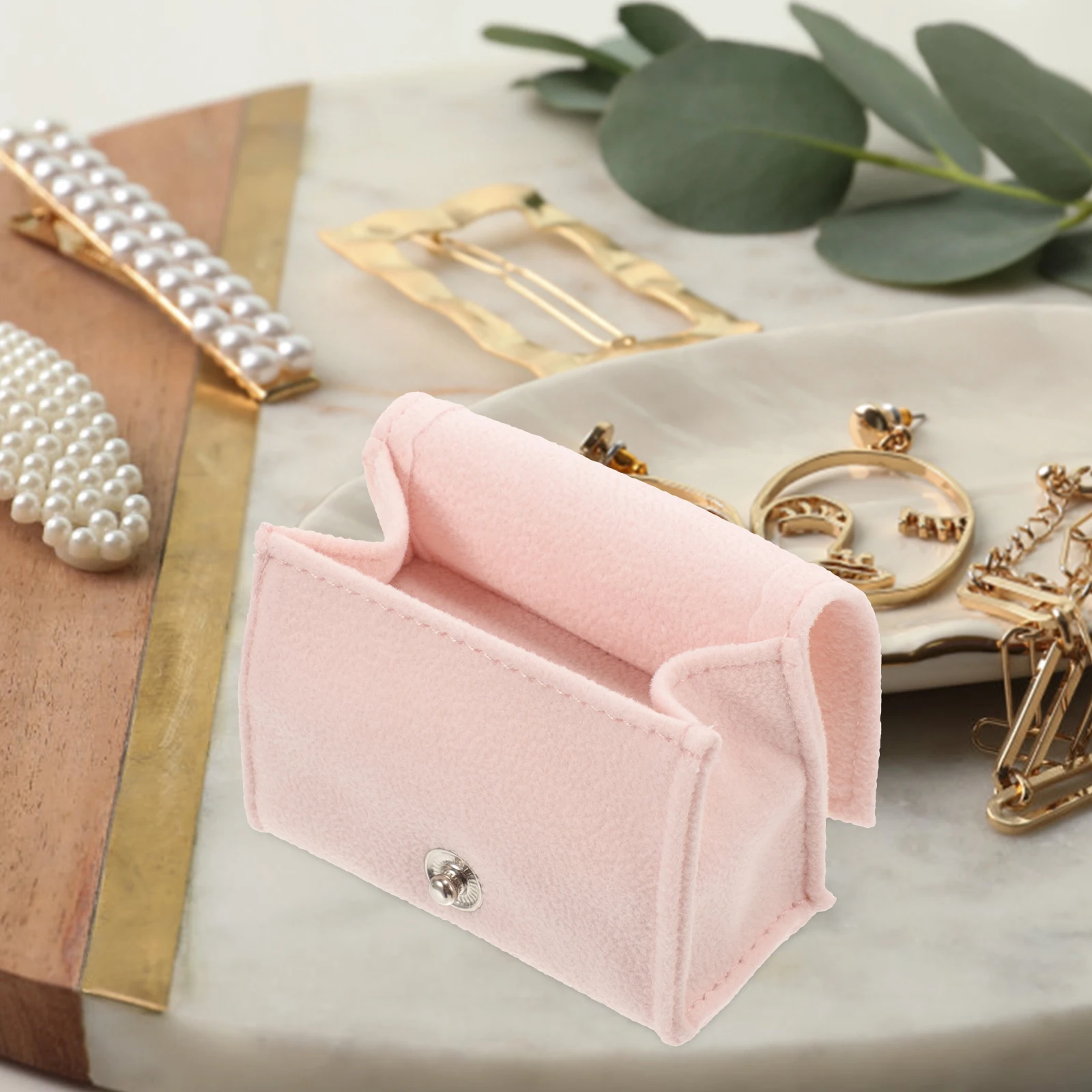 

Travel Ring Holder Velvet Jewelry Storage Organizer Portable Earrings Case for Women Dustproof Lightweight Small Size Safe