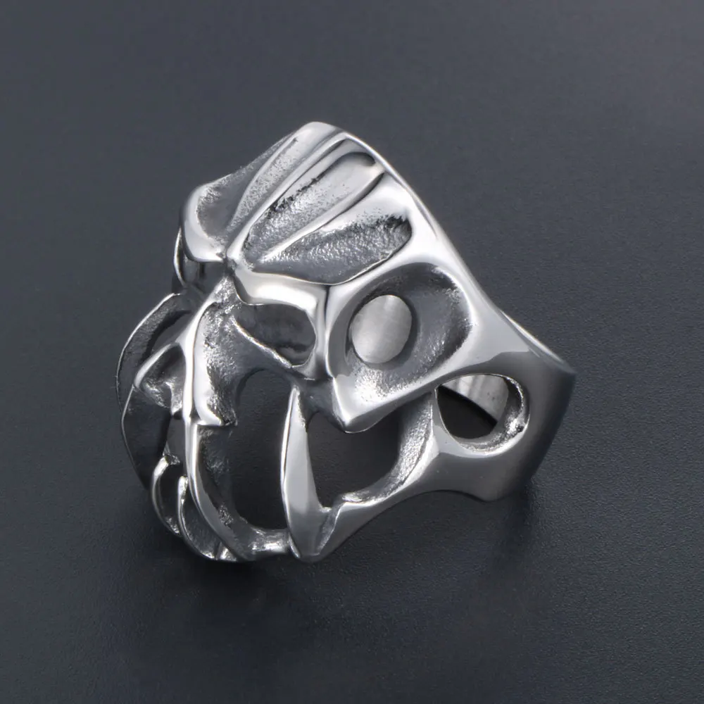 NEW Skull Titanium Steel Ring EDC Portable Rings Punk Accessories Gift For Men Outdoor Self defense tools