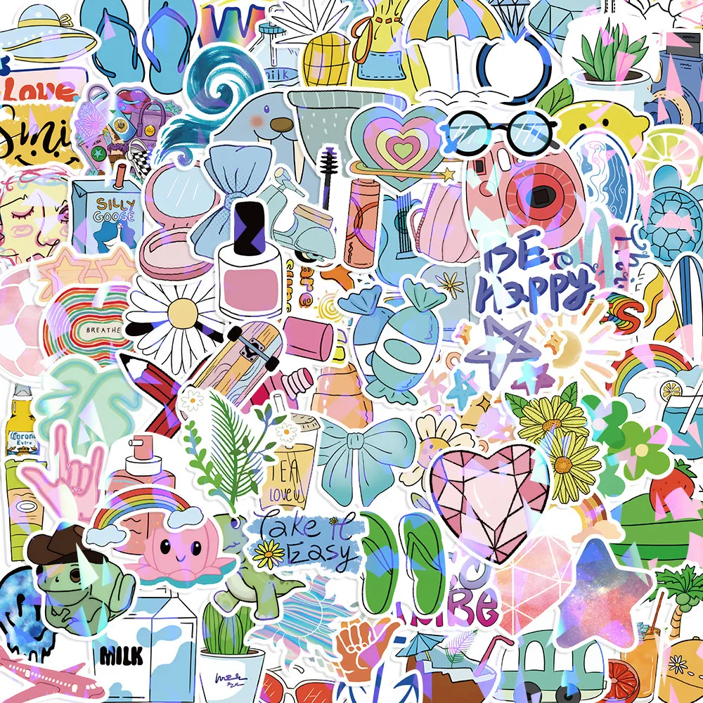 203 Pcs Fresh & Cute Stickers Light Style Sticker Set for DIY Decor, Ideal for Notebook, Phone Case, Water Cup AnimeWorlds Store