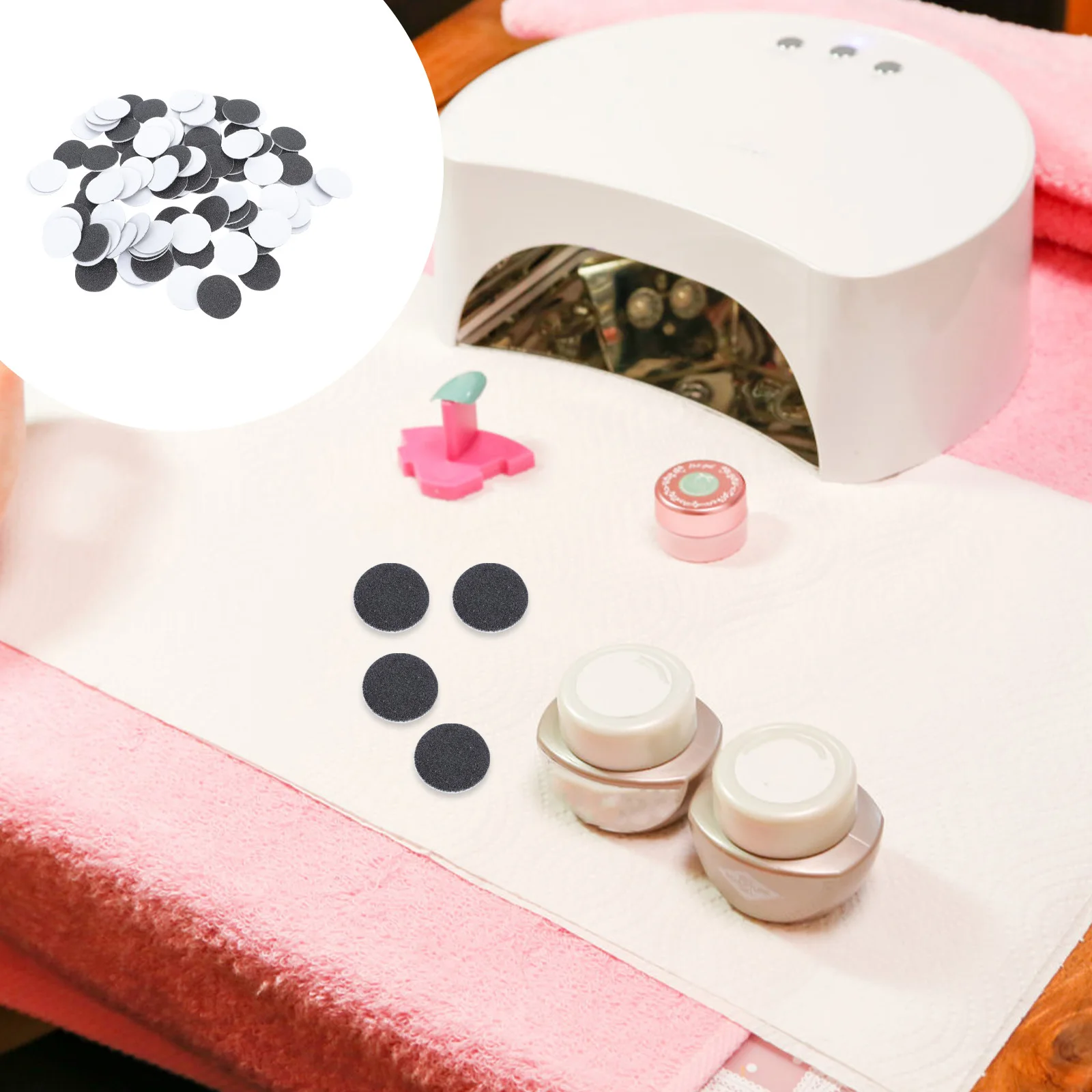 1 saco esfoliante polimento fatias acessório de moagem elétrica para remoção de pele morta ferramenta pedicure conjunto de corte de unhas manicure