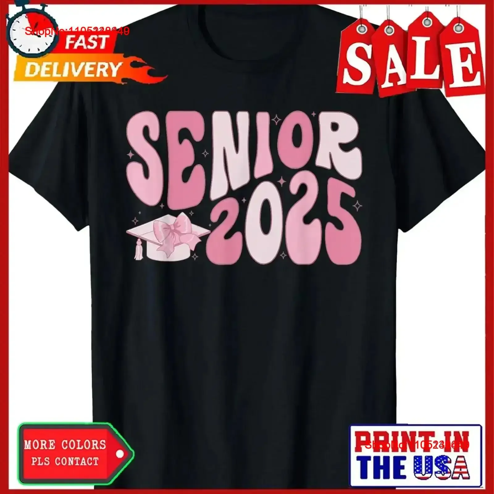 Senior 2025 Coquette Pink Bow Class of Back To School T Shirt vintage Washed Versatile Slightly Stylish streetwear homme