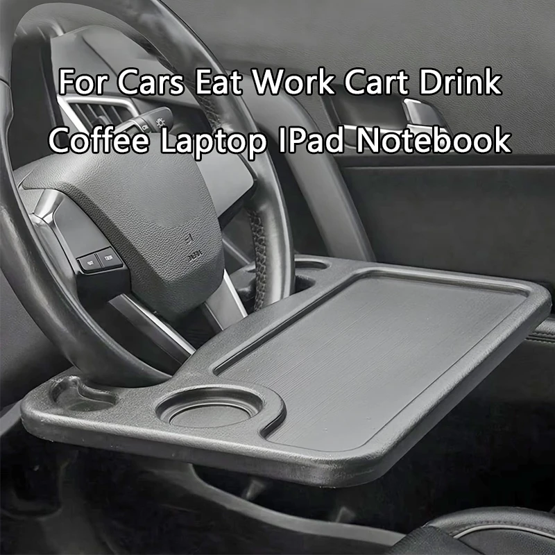 1Pc Portable Car Steering Wheel Dining Table Bracket Drink Food Coffee Tray Board Car Laptop Computer Desk Mount Stand Eat Work