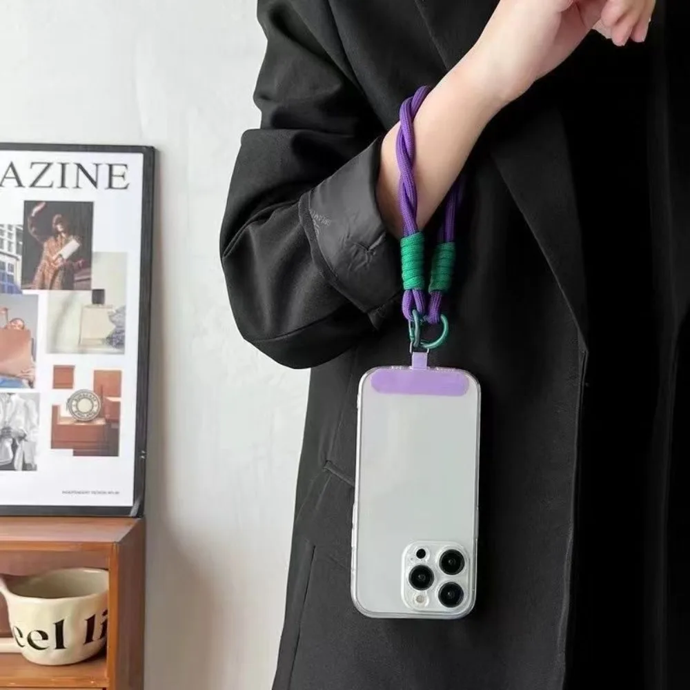 Fashion Nylon Phone Lanyard Keychain Candy Colors Anti-lost Rope Hanging Rope