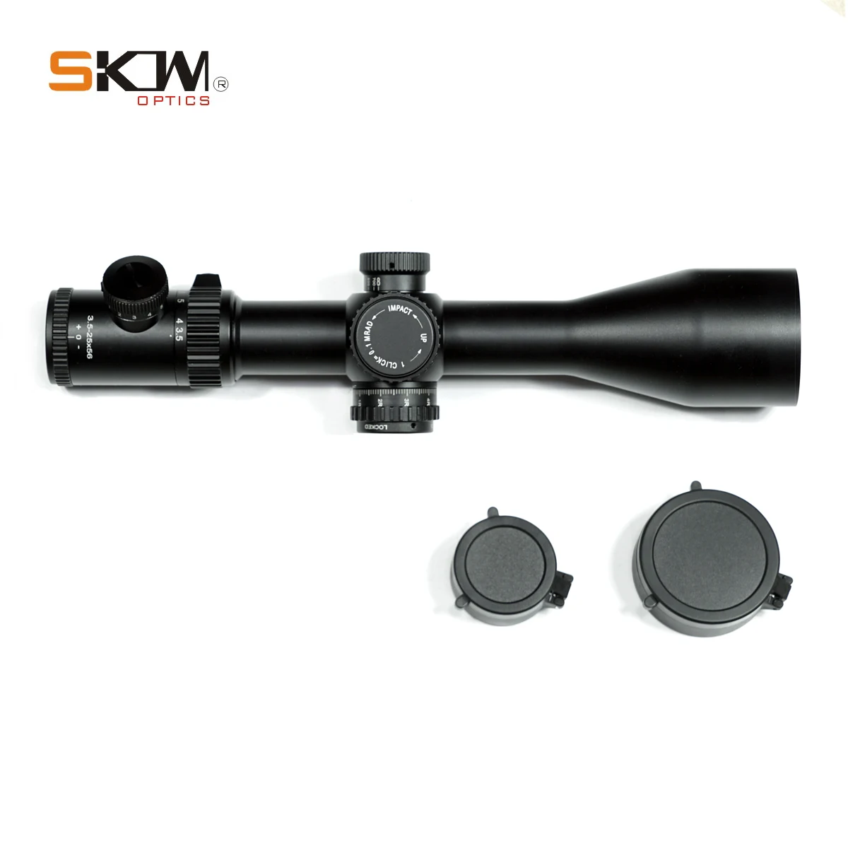 SKWoptics-Tactical Rifle Scope, 35MM Rings Side Focus Mil-dot Hunting, Shockproof, 3.5-25x56