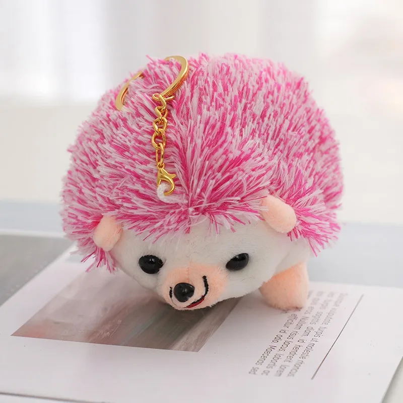 10cm New Colorful Hedgehog Plush Keychain Toys Cute Hedgehog Bag Pendant Doll Grab Machine Doll Toys Backpack Hanging for Gifts