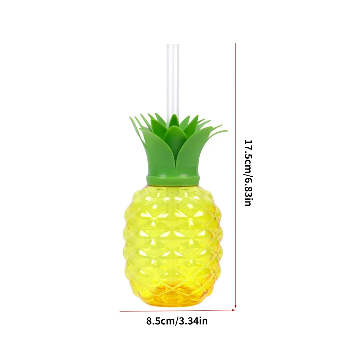 Plastic Pineapple Cups with straw Strawberry Cup Hawaiian Luau Birthday Party Decoration Tropical Summer Beach Drinking Cup