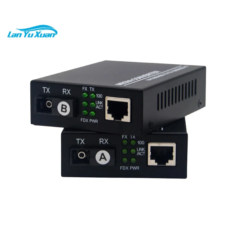 OEM ODM 1 Pair 10/100Mbps 20KM SM Fiber 1 SC with 1 RJ45 Fiber Optic Transceiver FTTH Media Converter