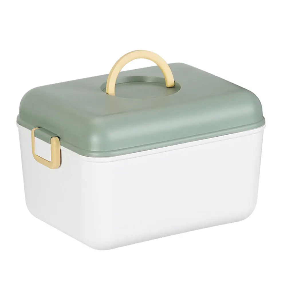 

Portable Medicine Box Large Capacity PP Material Green Smooth Opening Household First Aid Case Travel Storage Box