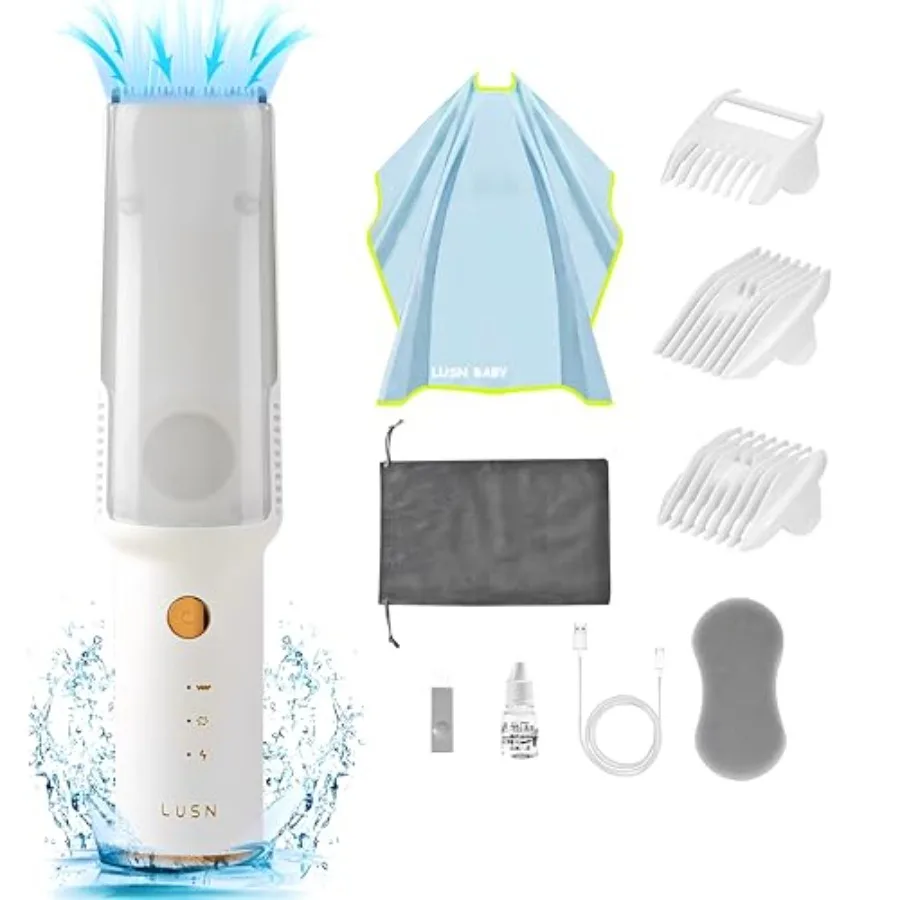 

Baby Hair Clippers with Vacuum Quiet Hair Trimmers for IPX7 Waterproof Rechargeable Cordless Haircut Kit for Baby Infant