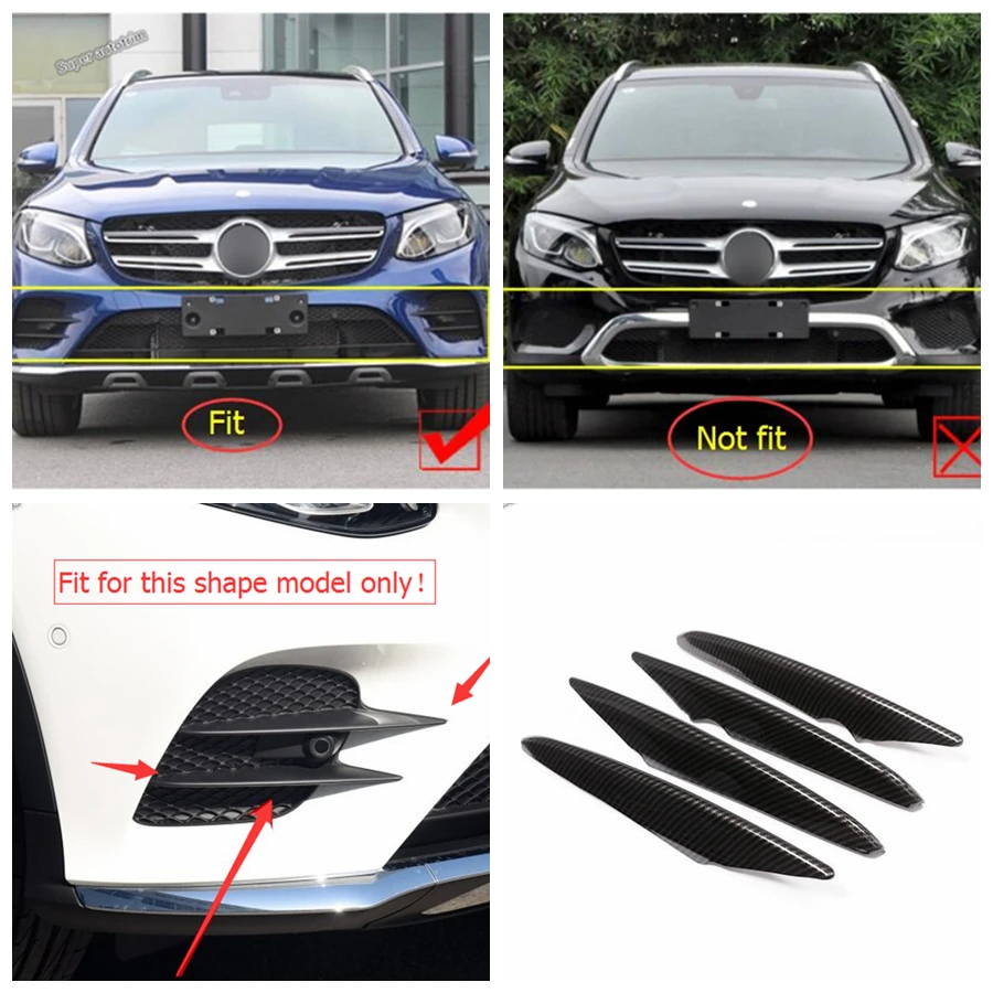 Front Bumper Fog Lights Eyelid Eyebrow Outer Garnish Molding Cover Trim Fit For Mercedes Benz GLC X253 2015 - 2019 Accessories