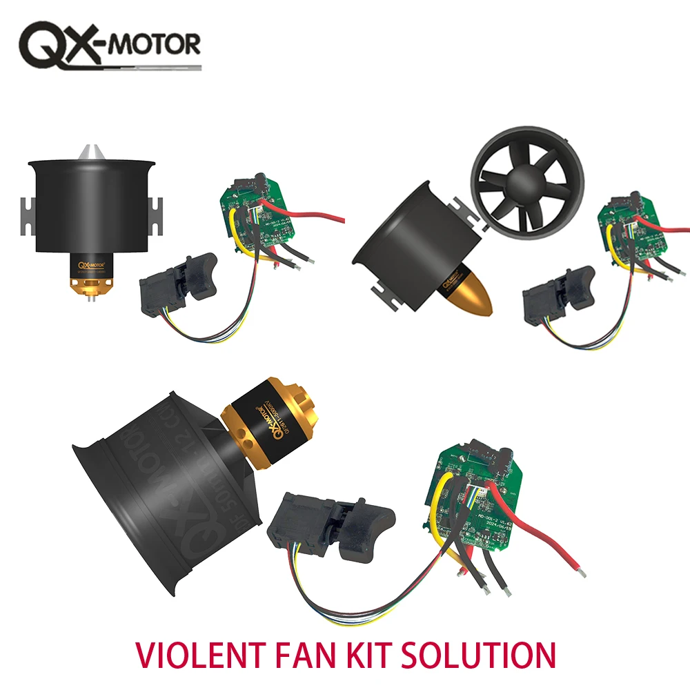 

QX-MFLU 50mm/64mm/70mm brushless motor violent fan (CW/CCW) assembly accessories, 1KW controller and switch components