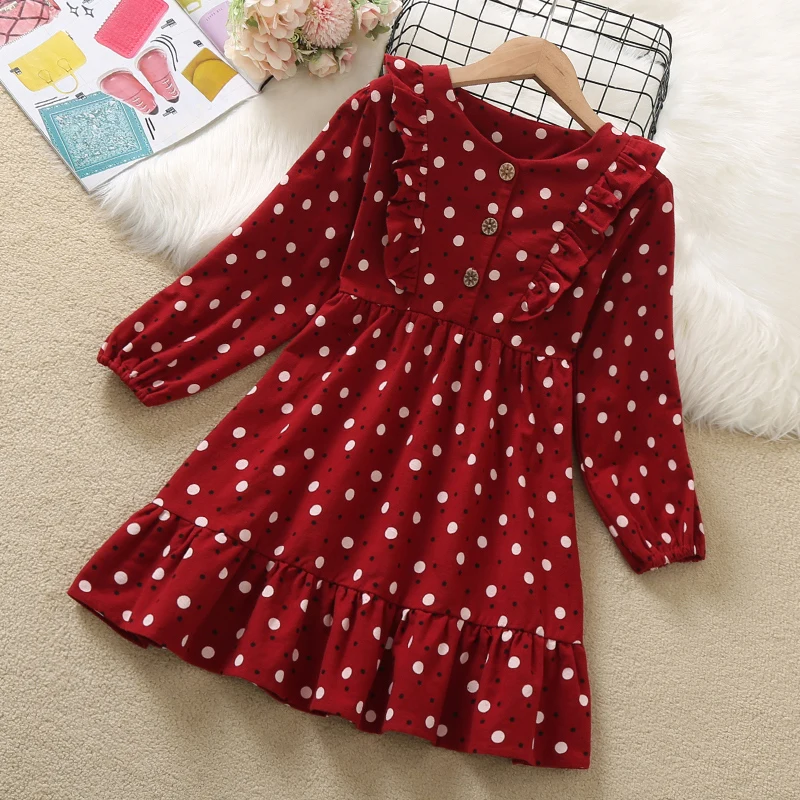 Autumn Spring Baby Girls Dresses Long Sleeve Chiffon Floral Print Dresses Cute Family Holiday Beach Clothes 4 6 8 9 10 12 Years