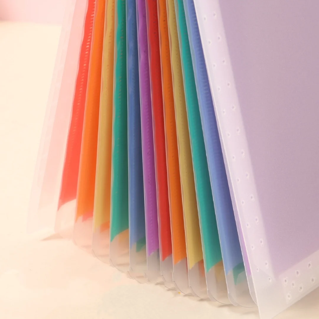 13 Grid Large Capacity File Folder A4 Handheld Accordion Bag Classified File Bag Student Test Paper Information Storage Bag