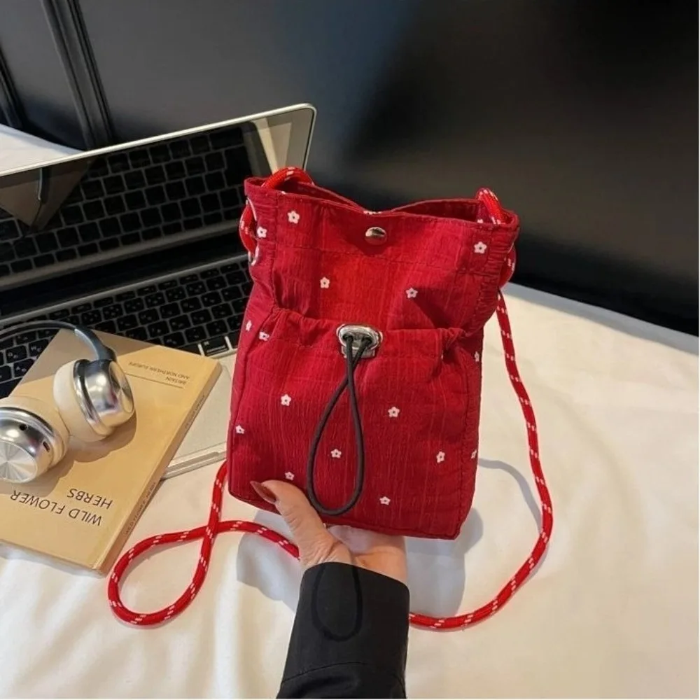 

Fashion Lightweight Crossbody Bag Flower Printed Korean Version Message Bag Solid Color Phone Bag Women
