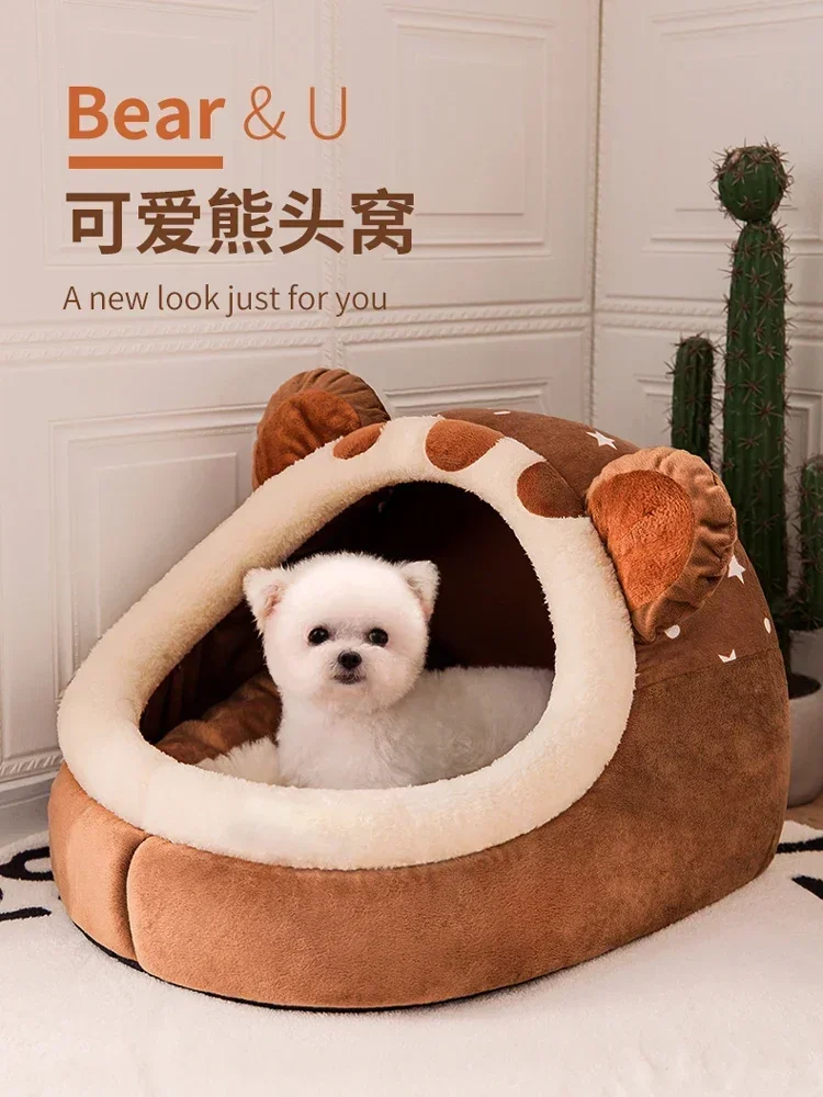 

Dog kennel winter warmth, small and medium-sized dogs can be dismantled and washed. Dog houses, Teddy cat nests, pet supplies