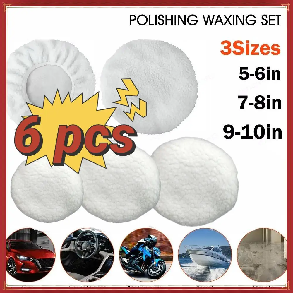 

Car Polishing Bonnet Buffer Pads Set Reusable Car Polisher Waxing Tool Set Car Removes Scratches Accessories