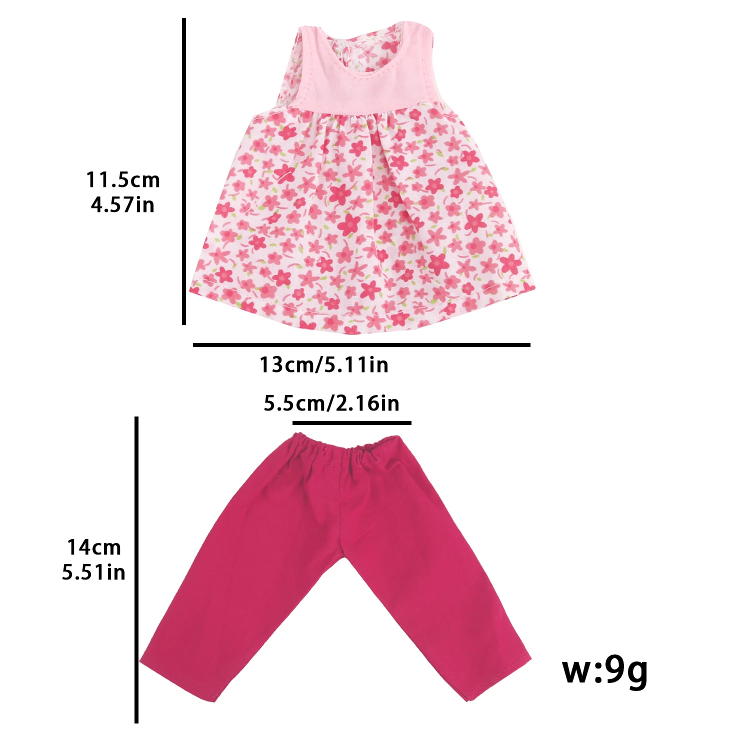 35Cm Babypop Kleding Set Bloem Mouwloos T-Shirt + Cropped Broek Ster Pak Voor 14 Inch American & Rusland Diy Girl Poppen