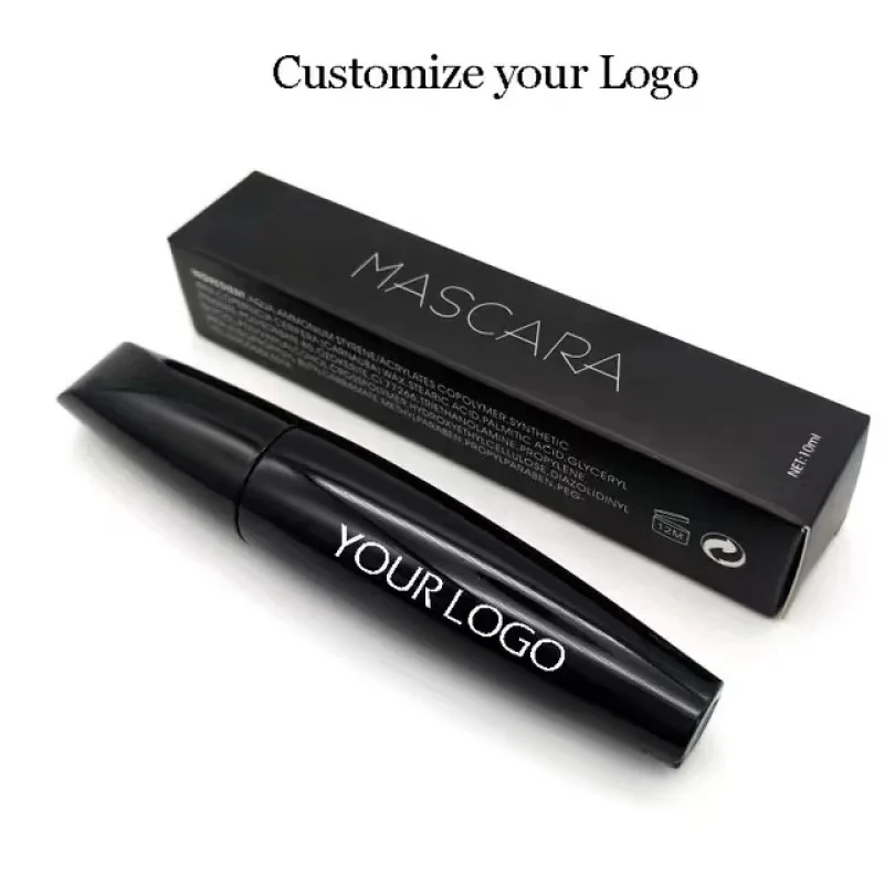 50pcs Custom Logo Mascara Waterproof Fast Dry Eyelashes Curling Lengthening Eye Lashes Cosmetics Makeup Branding