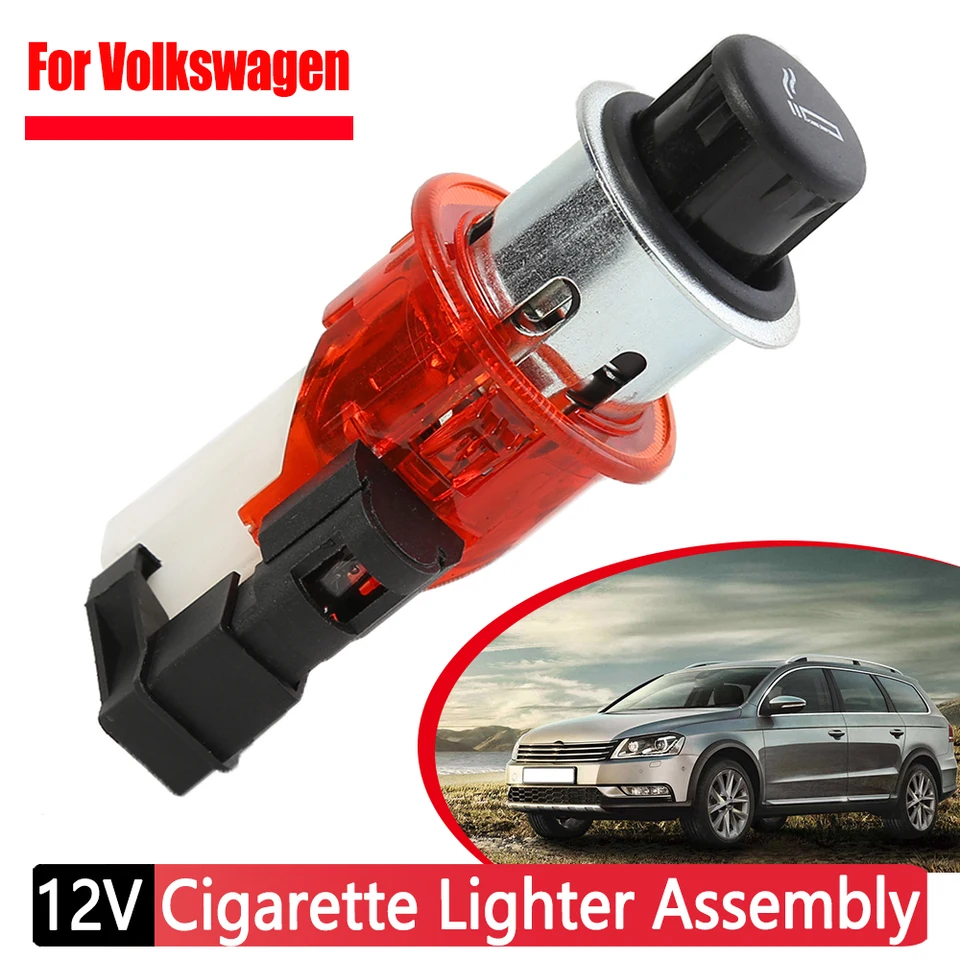 seat ibiza cigarette lighter 1/2pcs 12V 3Pin For VW Golf Passat SKODA Octavia SEAT Ibiza Jetta Caddy  SKODA Fabia Cigarette Lighter Plug Socket Assembly ﻿
