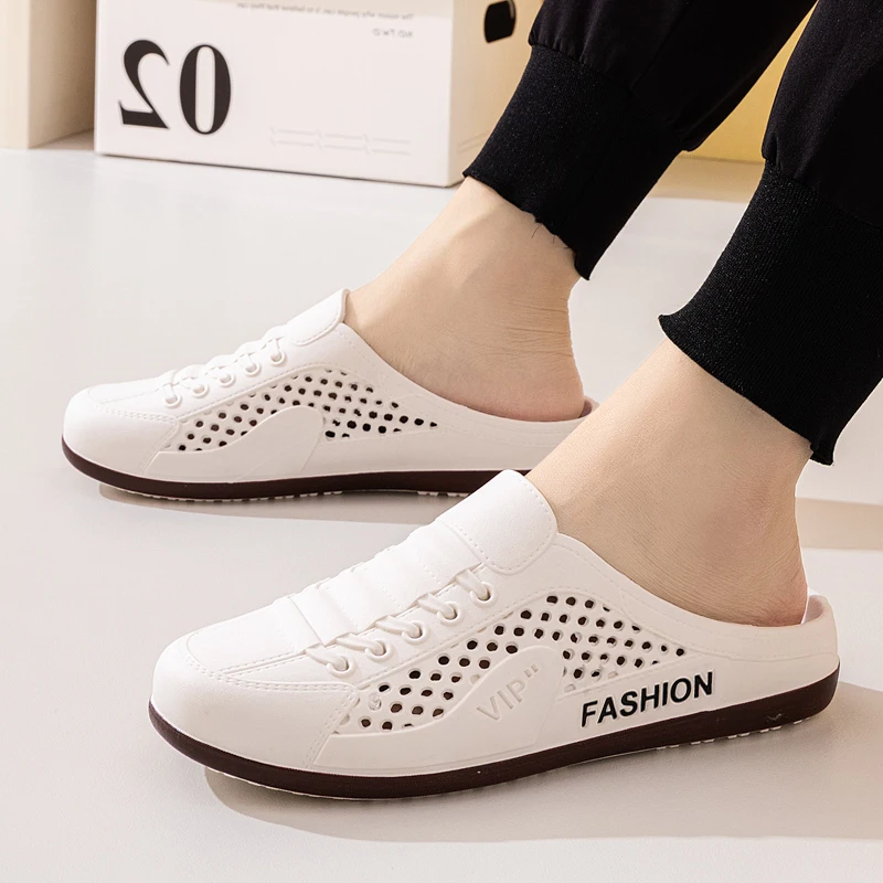 

Мужские летние дышащие тапочки Me Slip-On oes Faionable No-Ba f, повседневные модные тапочки Clog oes, легко носить и удобно...
