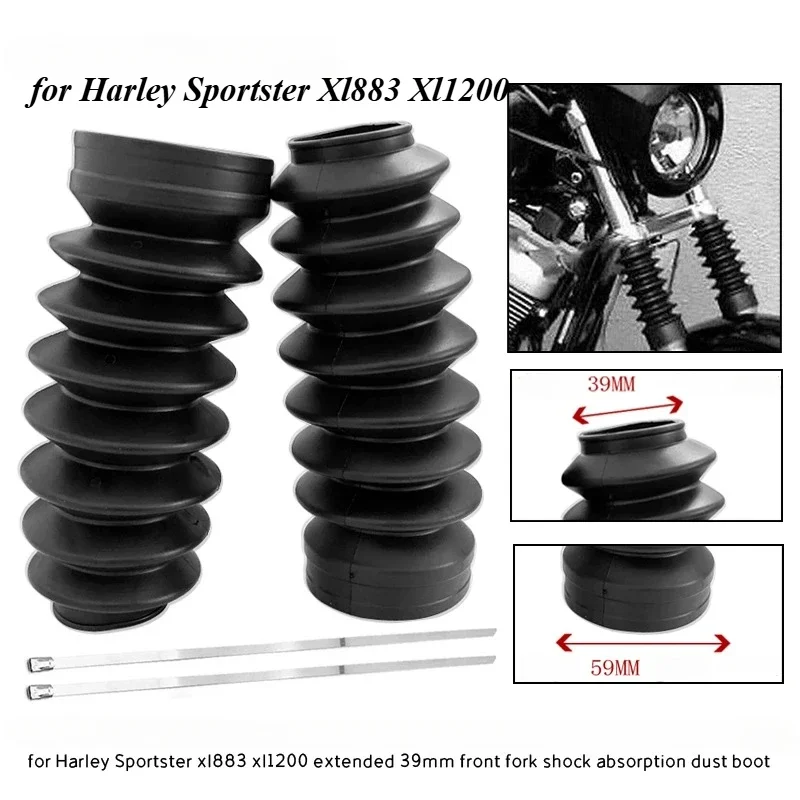 

Motorcycle Extended 39mm Front Fork Shock Absorber Dust Boot for Harley Sportster Xl883 Xl1200