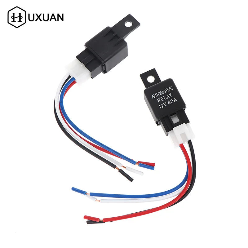SPST Relay 4 Pin 40A Car Automotive Relay 12V 24V for Strobe Light Installation Kit for Trucks Motorcycles SUVs